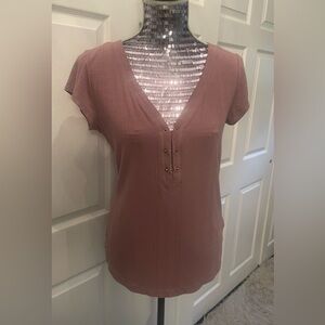 William Rast Top with decorative hardware front closure in Mauve